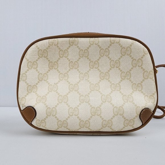 Vintage GUCCI Sherry GG Pattern Brown Leather Mini Shoulder Bag - Picture 5 of 13